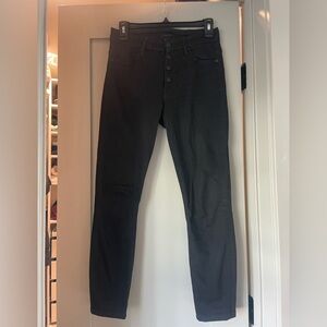 MOTHER Black Button-Fly mid rise Jeans